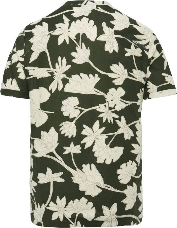 Cast Iron T-Shirt Bloemen Donkergroen