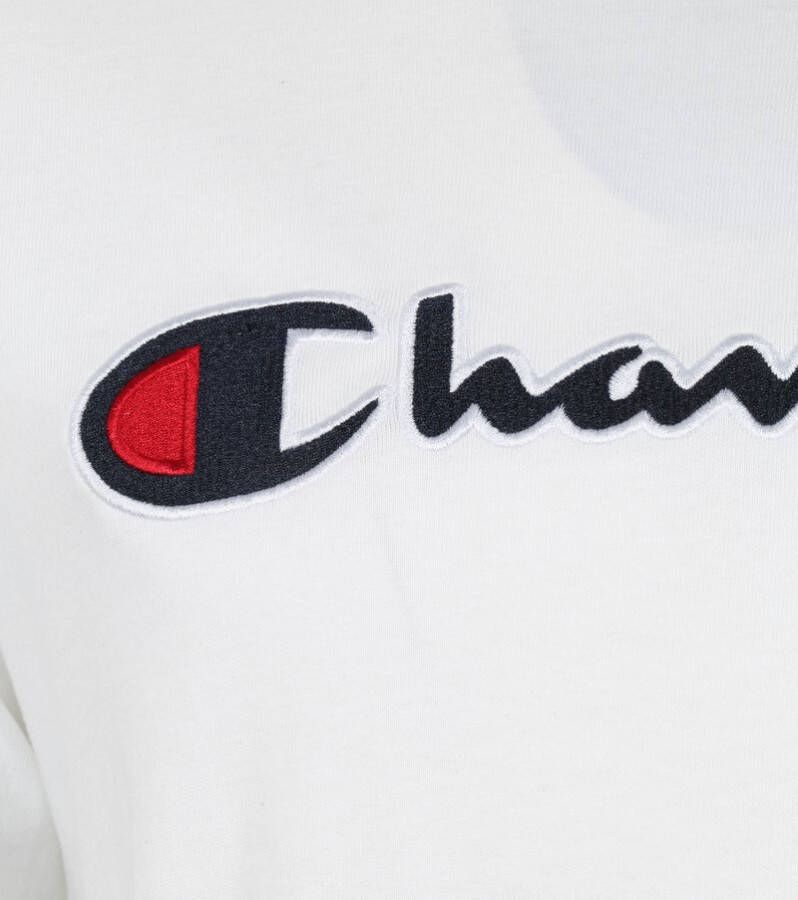 Champion Longsleeve T-Shirt Script Logo Wit