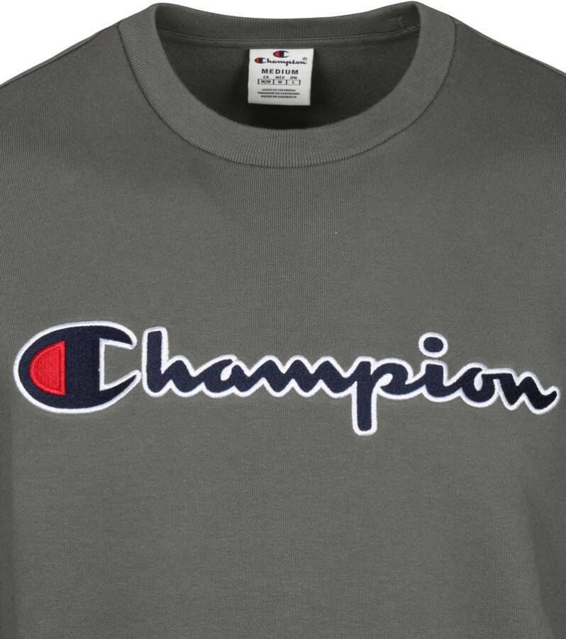 Champion Sweater Script Logo Donkergroen