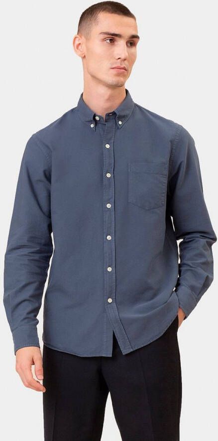 Colorful Standard Overhemd Petrol Blauw