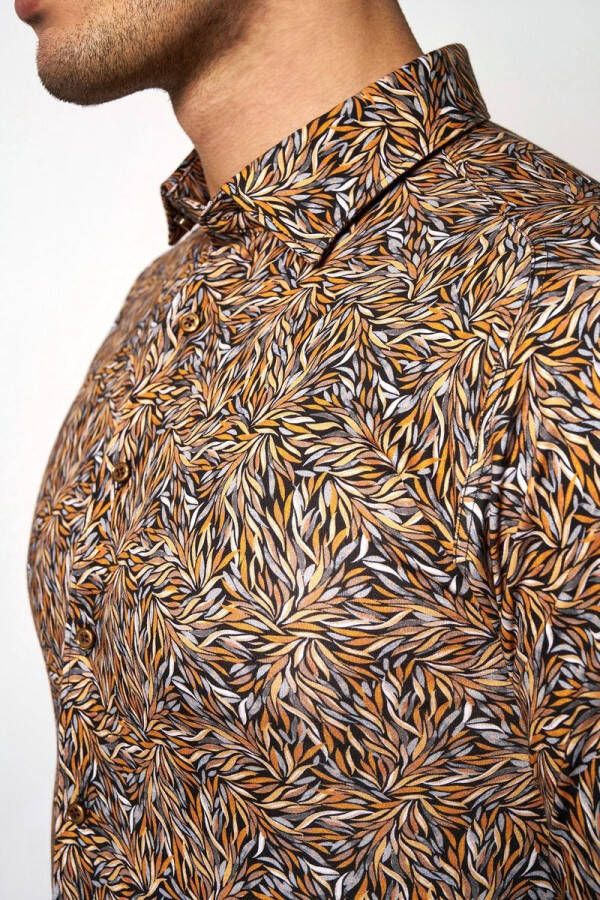 Desoto Overhemd Kent Bladeren Oranje