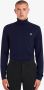Fred Perry Maglione a collo alto con logo ricamato uomo K9552 Navy Blauw Heren - Thumbnail 3