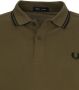 Fred Perry Katoenen Polo met Dubbele Streep Green Heren - Thumbnail 4