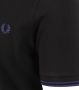 Fred Perry Twin Tipped Short Sleeve Polo Shirt Heren Black- Heren Black - Thumbnail 4