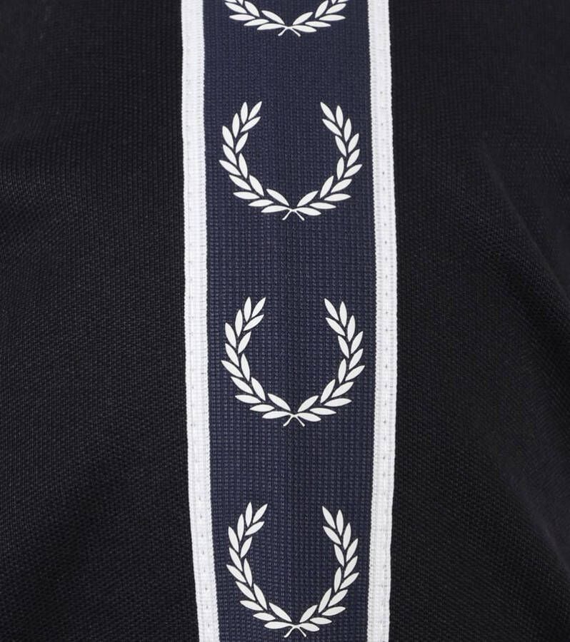 Fred Perry Taped Track Jacket Carbon Donkerblauw