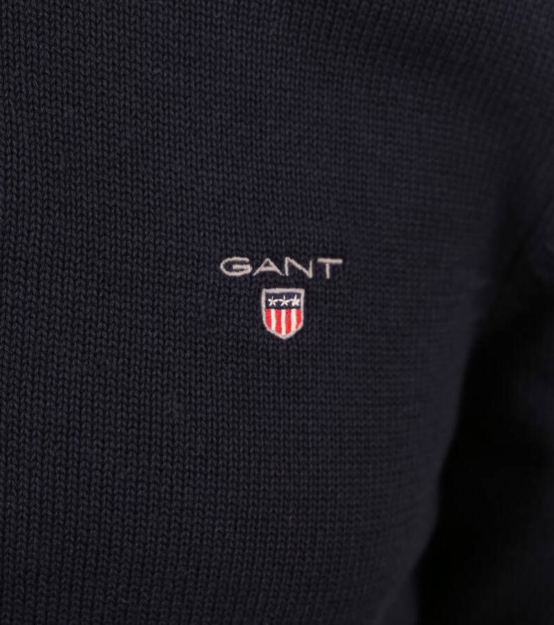 Gant Halfzip Trui Logo Navy