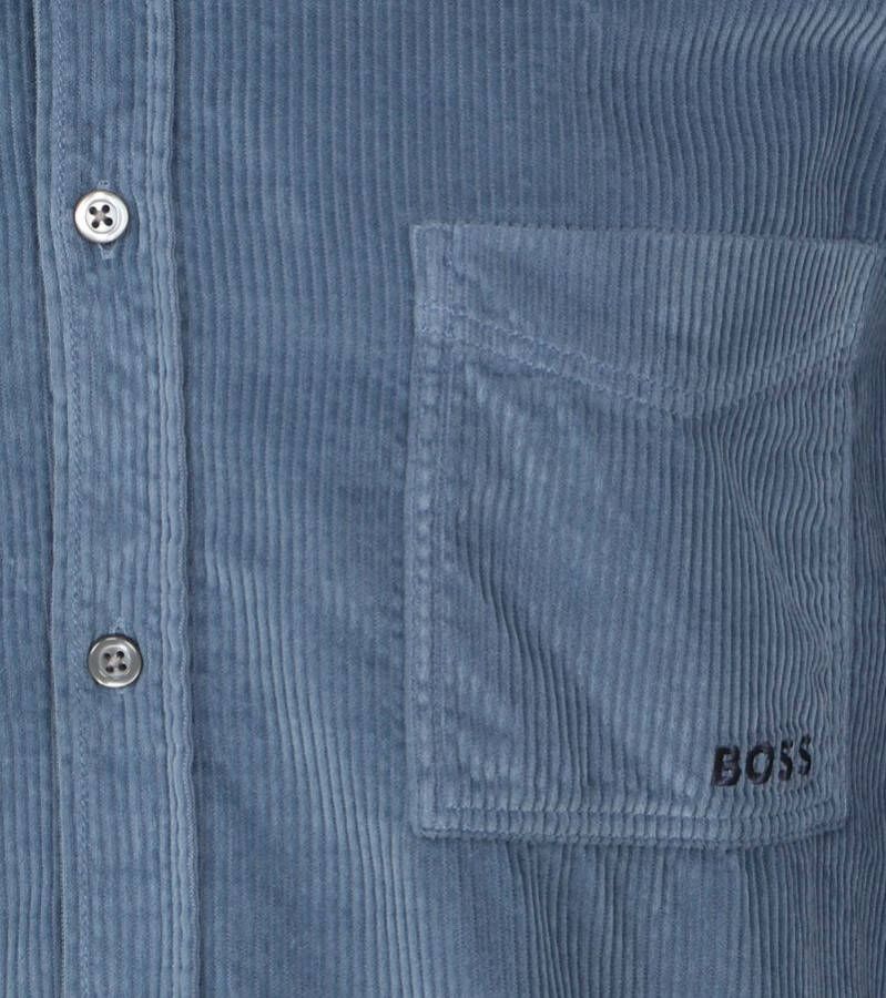 Boss Hugo Overhemd Corduroy Blauw