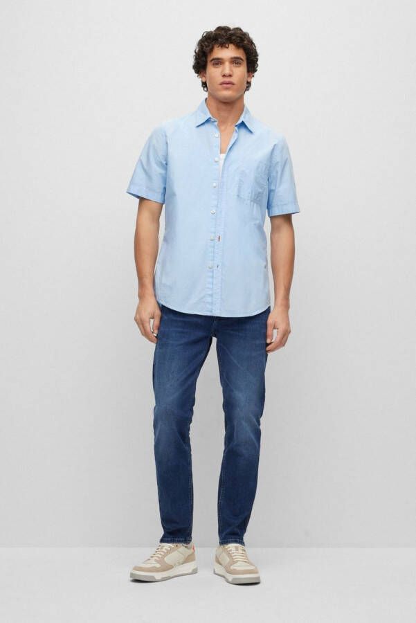 Boss Short Sleeve Relegant Overhemd Lichtblauw