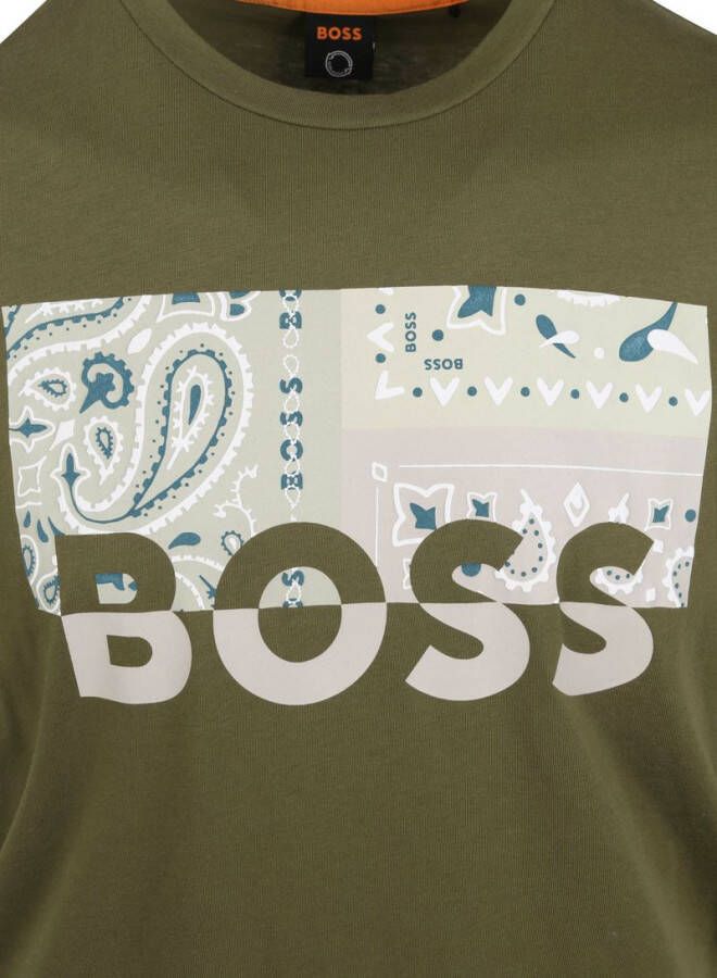 Boss Hugo T-shirt Thinking Logo Groen