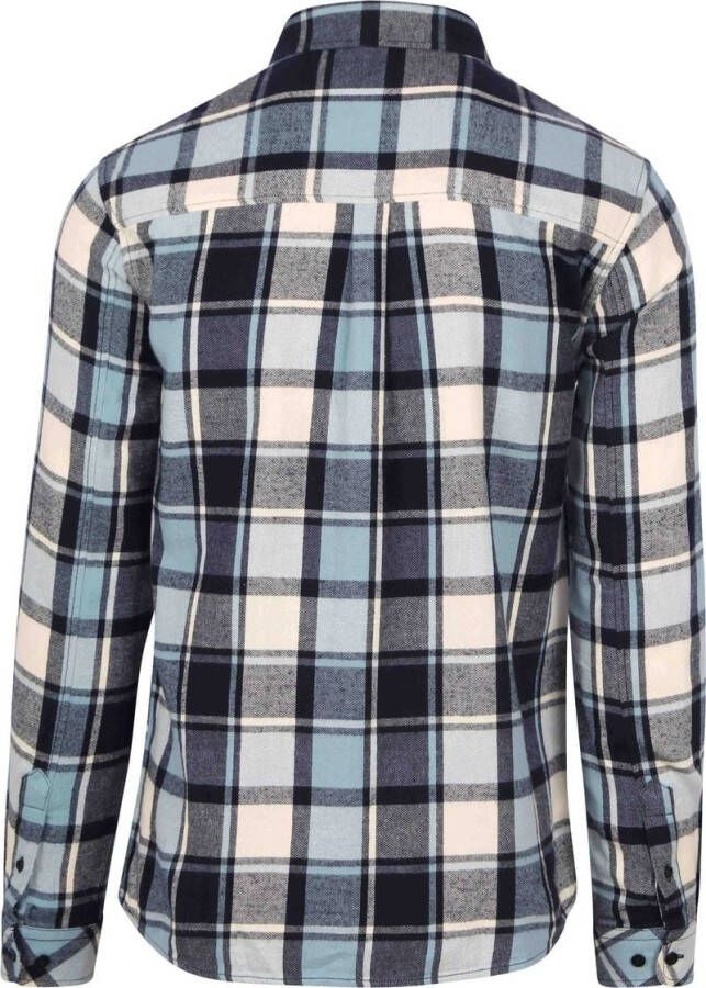 KnowledgeCotton Apparel Overhemd Lichtblauw Geruit