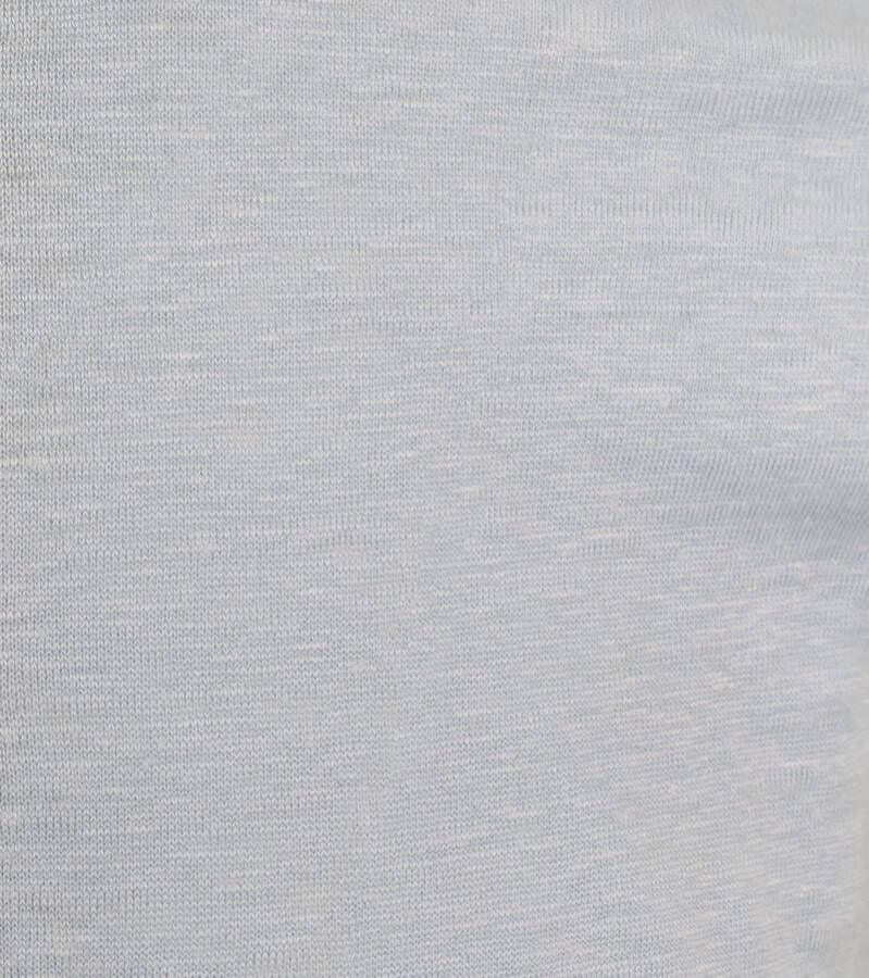 KnowledgeCotton Apparel Poloshirt Linnen Lichtblauw