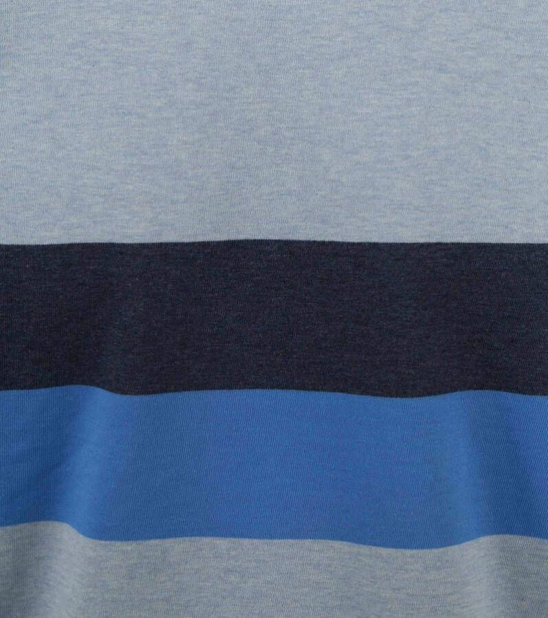 KnowledgeCotton Apparel T-shirt Strepen Blauw
