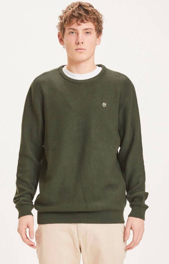 KnowledgeCotton Apparel Trui Field Donkergroen