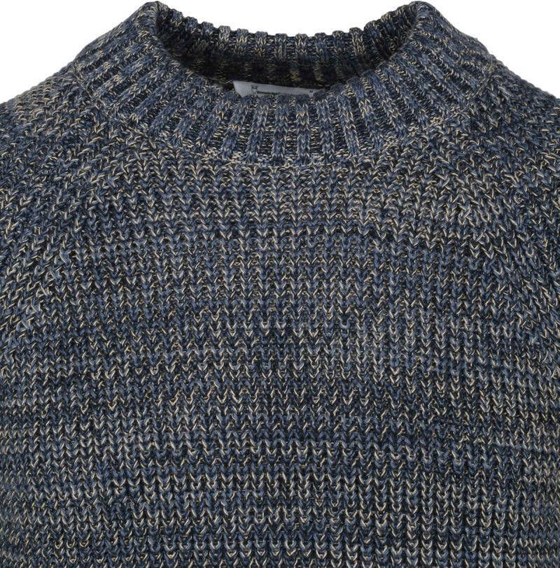 KnowledgeCotton Apparel Trui Yarn Blauw