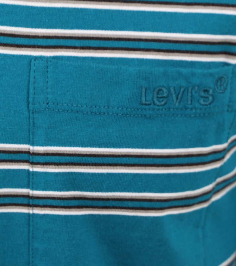 Levi's Pocket T-Shirt Blauw Streep