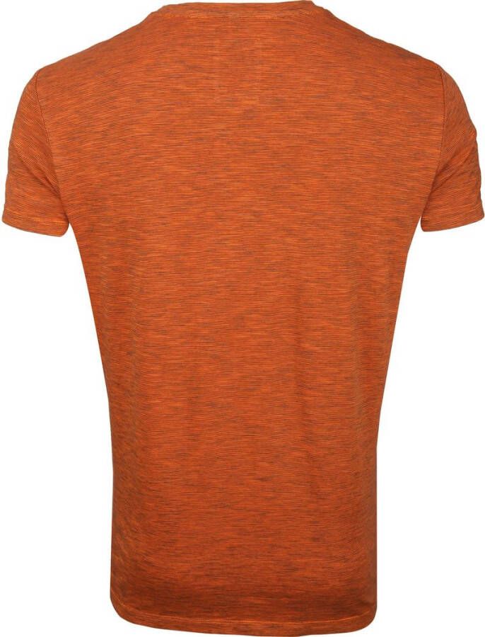 Marc O'Polo Logo T-shirt Streep Oranje