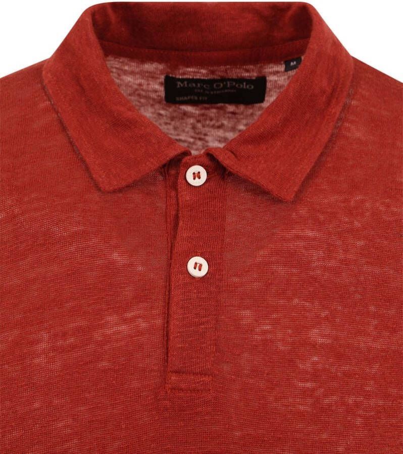 Marc O'Polo Poloshirt Linnen Rood