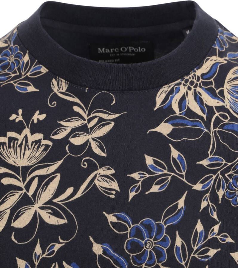 Marc O'Polo T-Shirt Bloemen Navy