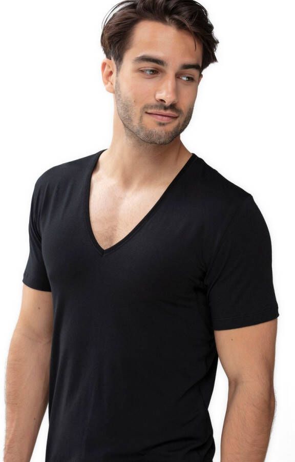 mey Dry Cotton V-hals T-shirt Zwart