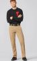 Meyer katoenen broek Roma beige effen katoen-stretch - Thumbnail 3
