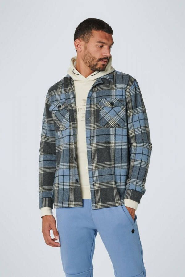 No Excess No-Excess Overshirt Ruit Blauw