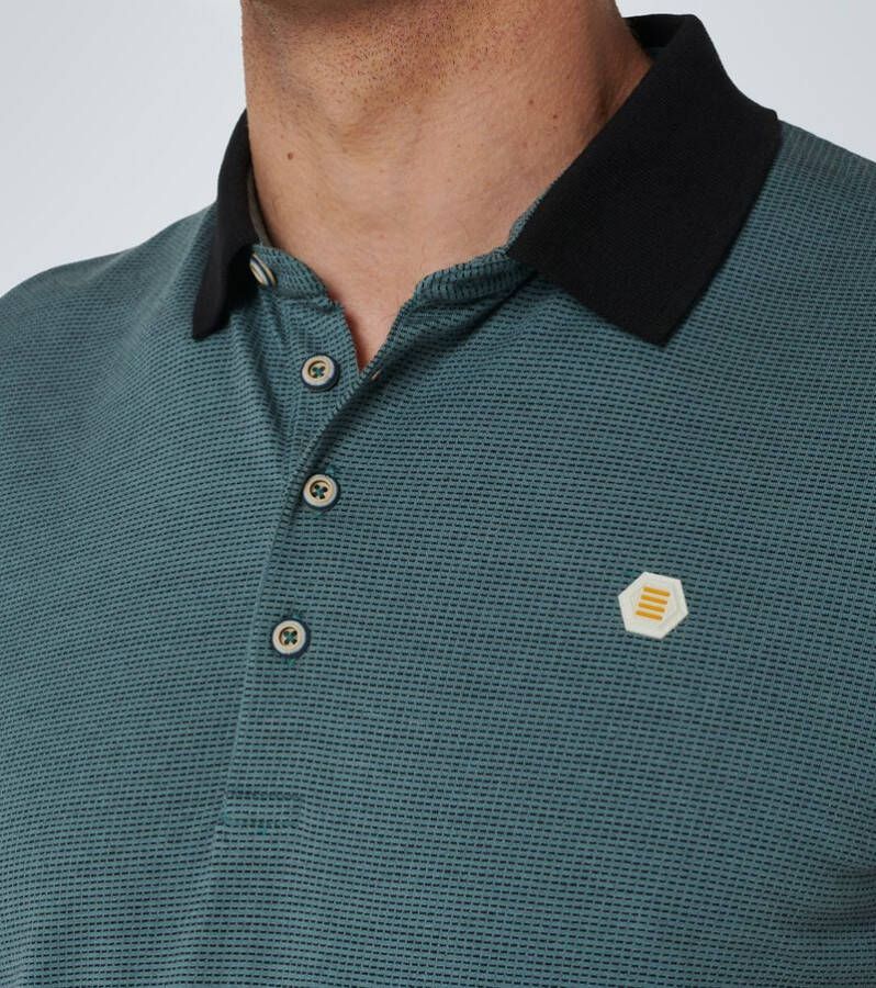 No Excess Polo Print Staalblauw