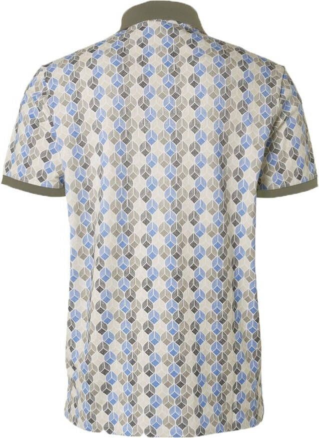 No Excess Poloshirt Print Blauw Groen