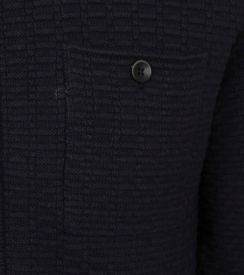 No Excess Vest Structuur Navy Blauw