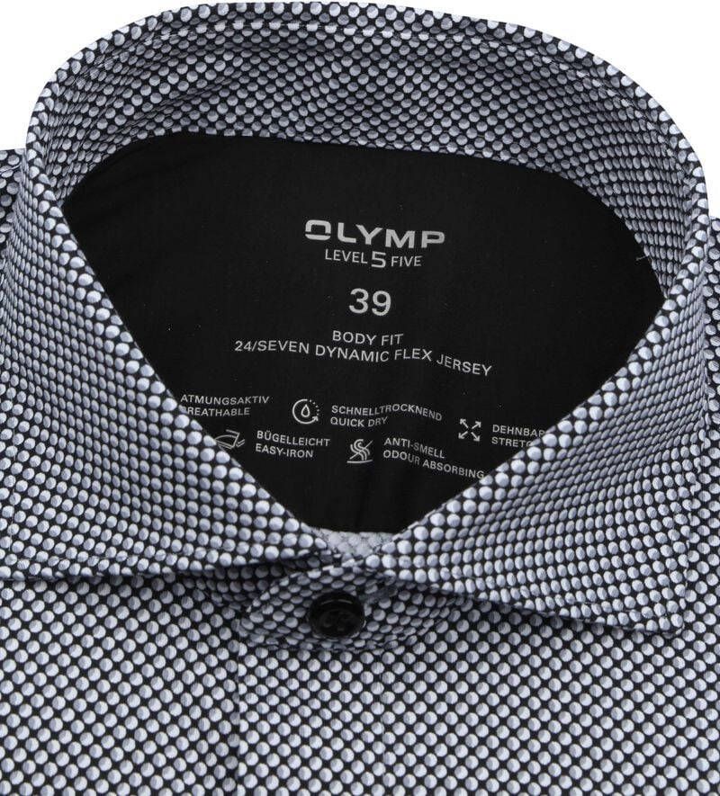 Olymp Level Five Overhemd Cirkels Zwart