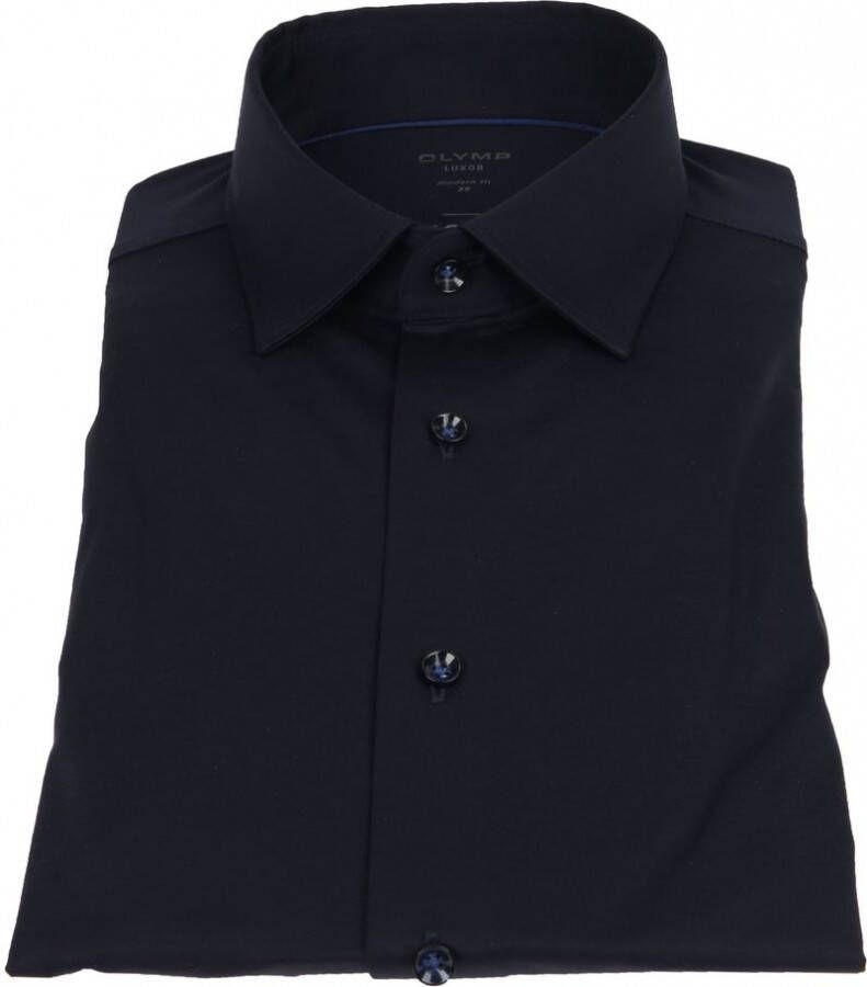 Olymp Luxor Jersey Stretch Overhemd 24 Seven Navy