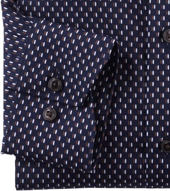 Olymp Luxor Overhemd Print Navy