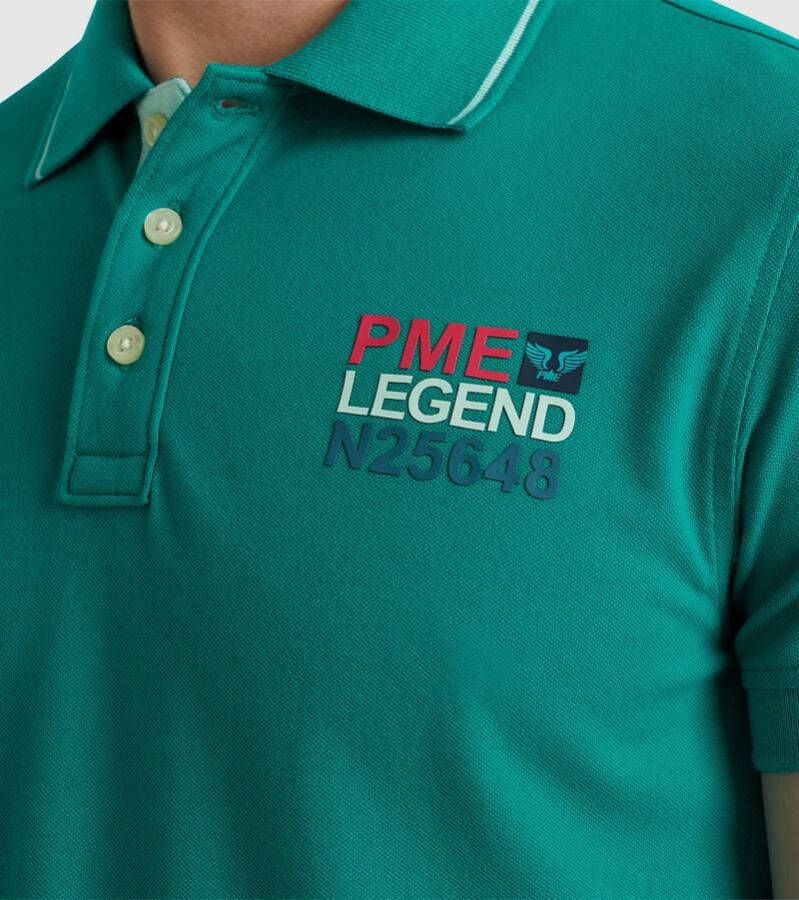 PME Legend Piqué Poloshirt Logo Groen