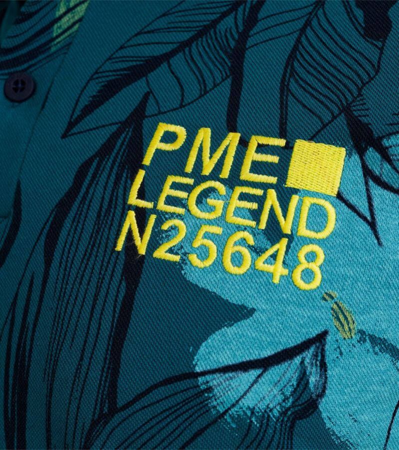 PME Legend Poloshirt Bloemen Blauw