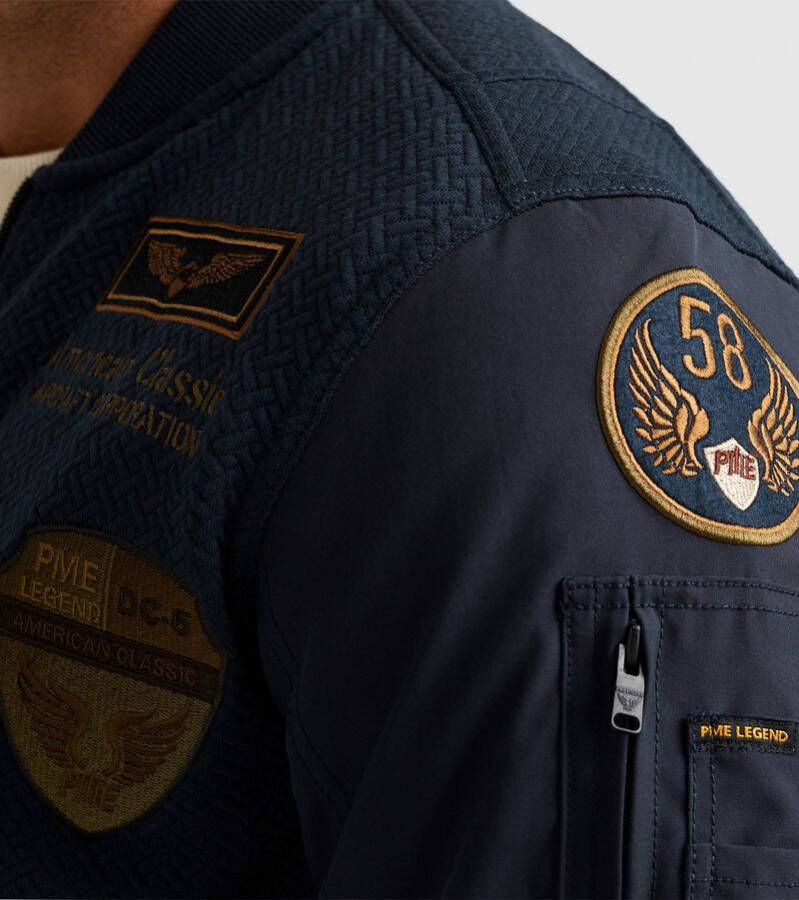 PME Legend Sweat Jacket Badges Navy