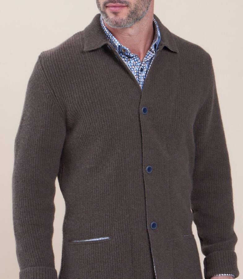 R2 Amsterdam R2 Cardigan Merino Wol Bruin