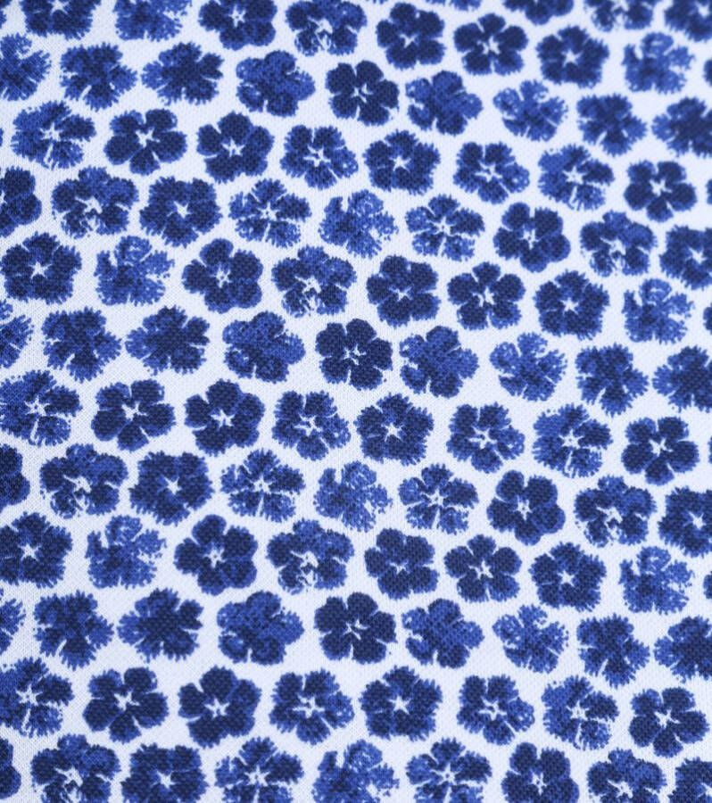 R2 Amsterdam R2 Knitted Piqué Overhemd Bloemen Blauw