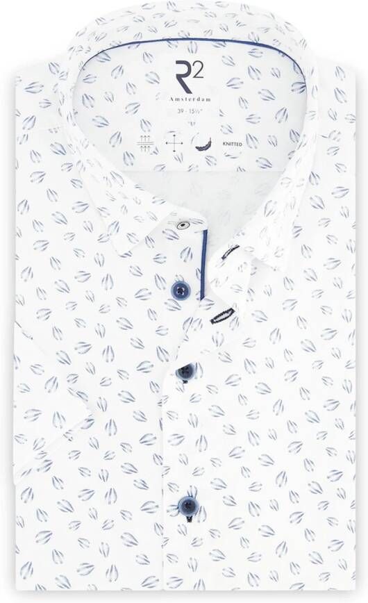 R2 Amsterdam R2 Overhemd Korte Mouwen Print Blauw