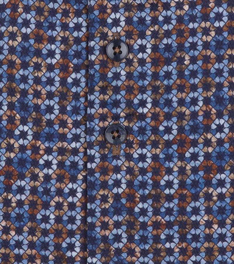 R2 Amsterdam R2 Overhemd Print Donkerblauw