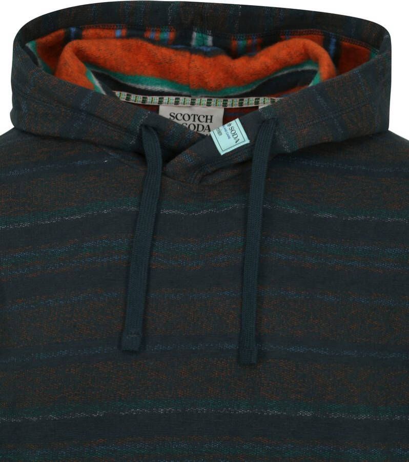 Scotch and Soda Hoodie Contrast Donkergroen