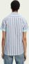 SCOTCH & SODA Heren Overhemden Lightweight Structured Shortsleeve Shirt In Organic Cotton Blauw wit Gestreept - Thumbnail 8