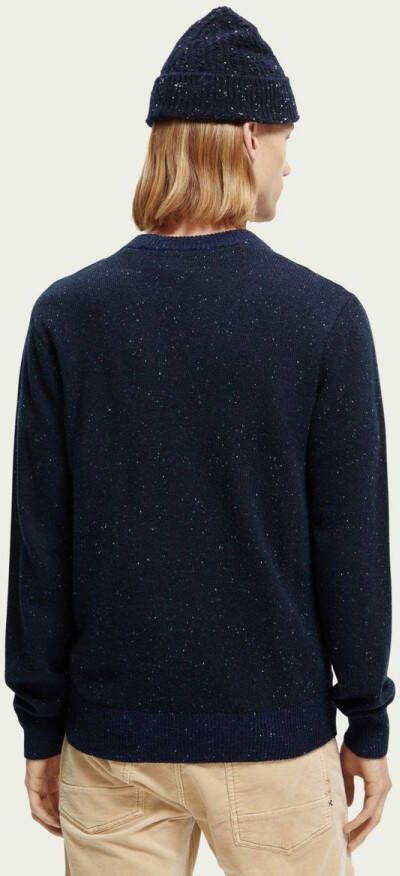 Scotch and Soda Pullover Mix Wol Gespikkeld Donkerblauw