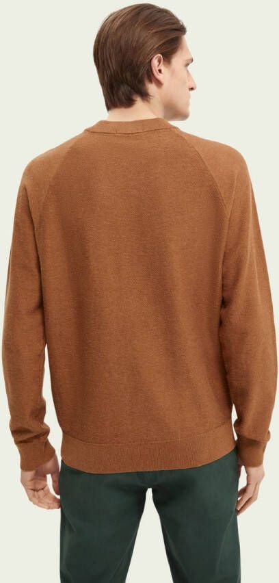 Scotch and Soda Pullover Mix Wol Structuur Bruin