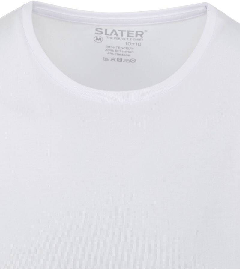 Slater 2-pack 10+10 T-shirt O-Hals Wit