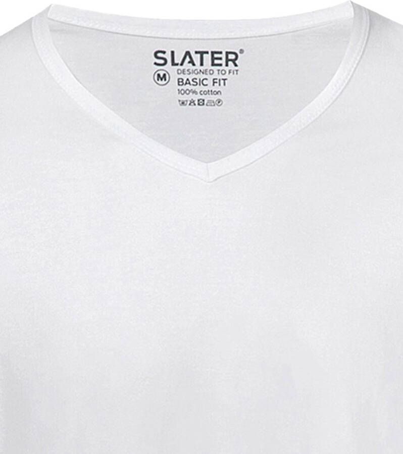 Slater 2-pack Basic Fit T-shirt V-hals Wit
