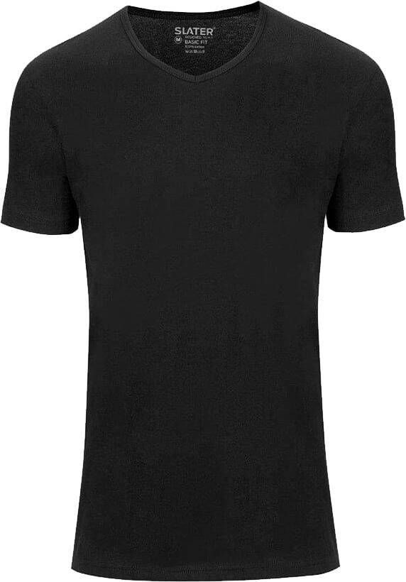 Slater 2-pack Basic Fit T-shirt V-hals Zwart
