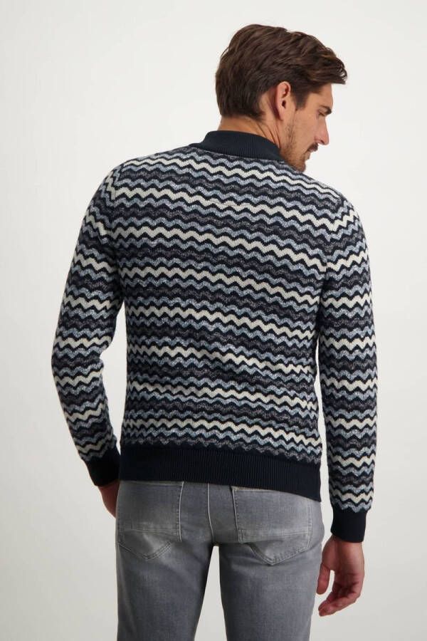 State of Art Half Zip Donkerblauw Print