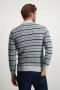 State of Art Blauw Gestreepte Half Zip Coltrui Blue Heren - Thumbnail 3