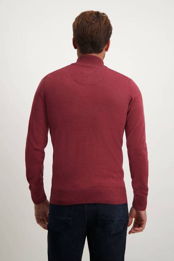 State of Art Half Zip Wol Mix Bordeaux Rood