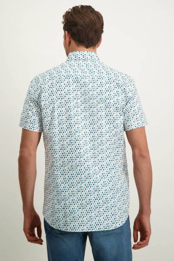 State of Art Overhemd Shortsleeve Print Blauw