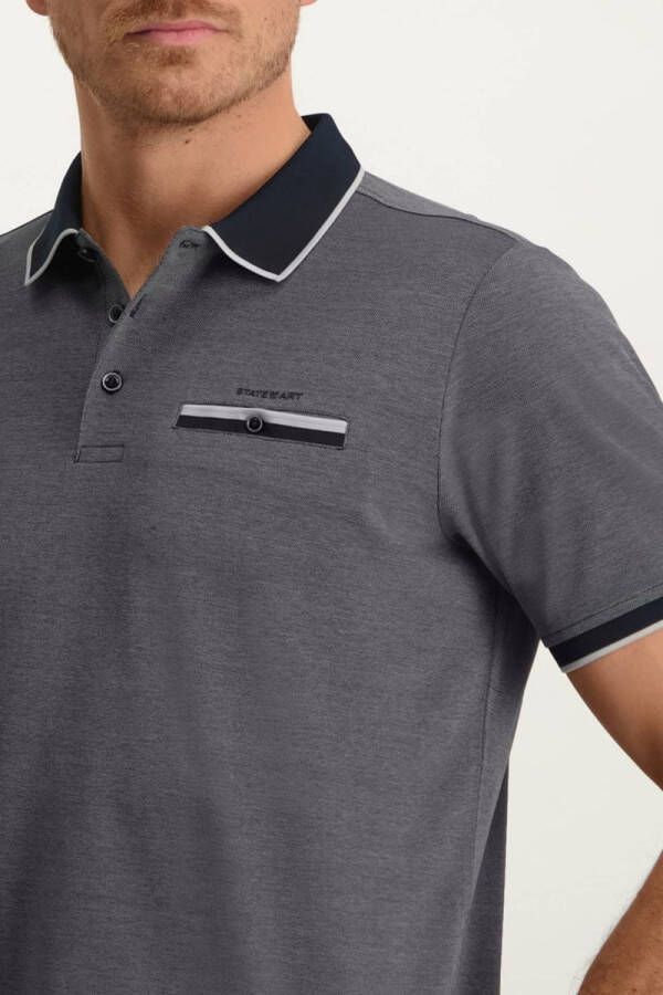 State of Art Poloshirt Piqué Donkerblauw